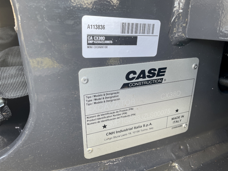 2026 CASE CX38D MINI EXCAVATOR