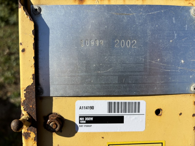 2002 NEW HOLLAND 350W HAY PICKUP HEAD FOR NH FX SERIES FORAGE HARVESTERS