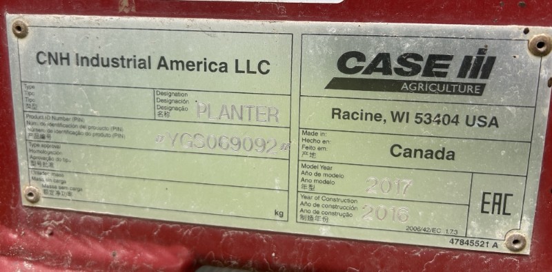 2017 CASE IH PD500 PRECISION DISC AIR DRILL WITH 2017 CASE IH 2355 AIR CART