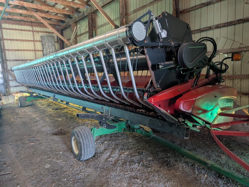 2010 CASE IH 2020-35F FLEX HEAD WITH AWS AIR REEL AND HEADER CART