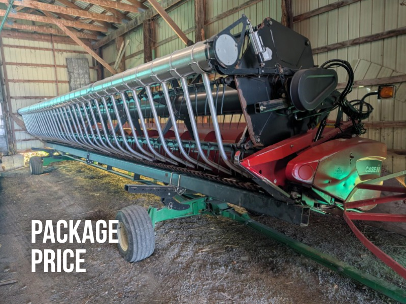2010 CASE IH 2020-35F FLEX HEAD WITH AWS AIR REEL AND HEADER CART
