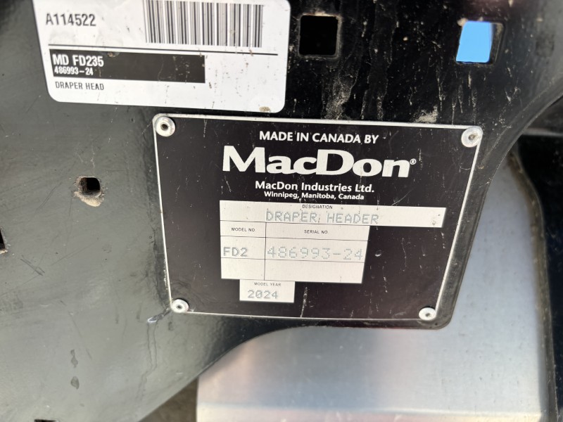2024 MACDON FD235 FLEX DRAPER HEAD