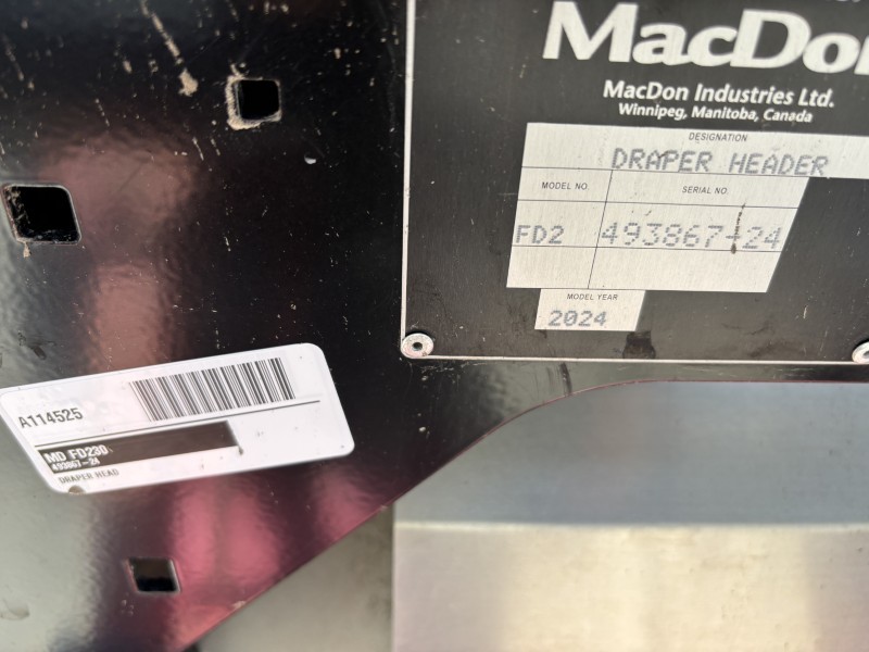 2024 MACDON FD230 FLEX DRAPER HEAD