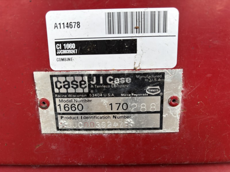 1989 CASE IH 1660 COMBINE PACKAGE WITH TWO HEADS AND CART