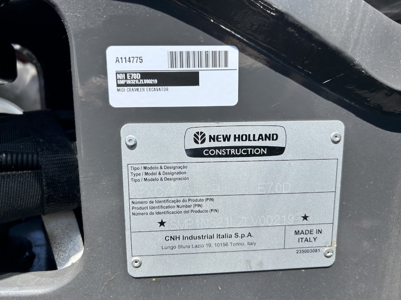 2026 NEW HOLLAND E70D MIDI EXCAVATOR