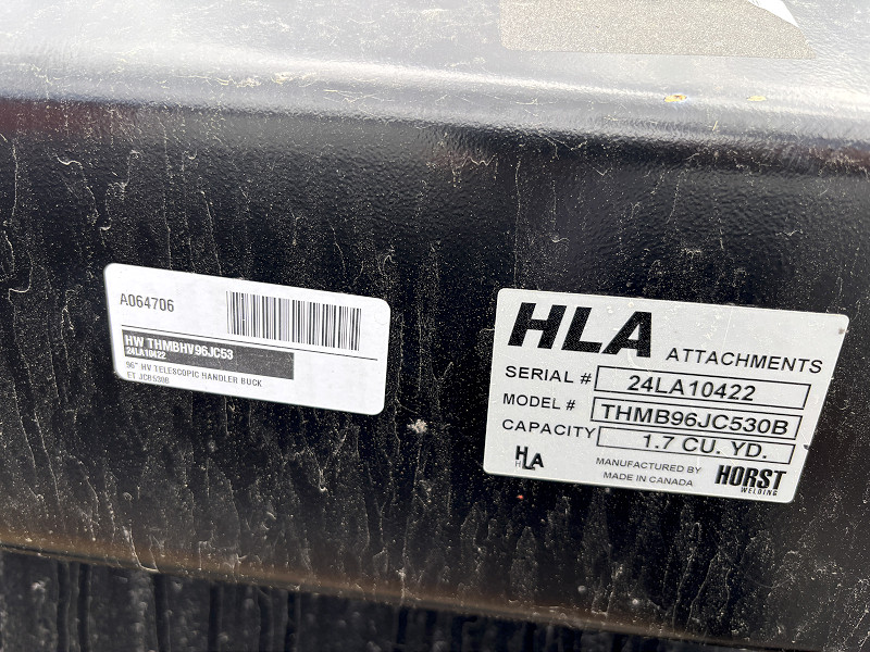 2024 HLA ATTACHMENTS (HORST) 96 INCH HIGH VOLUME TELEHANDLER BUCKET-JCB 530B QUICK ATTACH