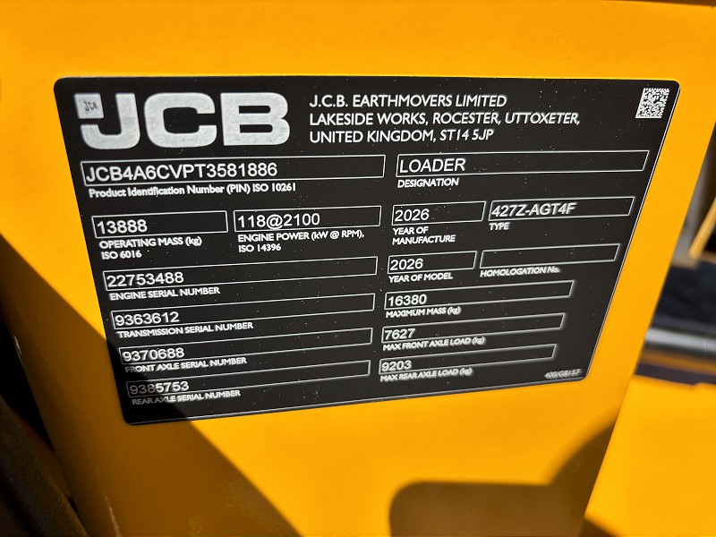 2026 JCB 427-ZX AGRI WHEEL LOADER