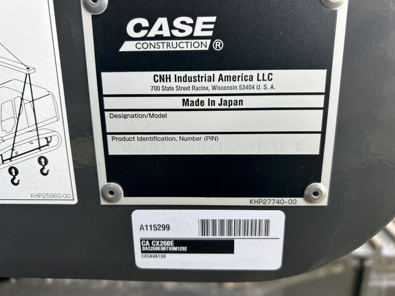 2026 CASE CX260E LARGE CRAWLER EXCAVATOR