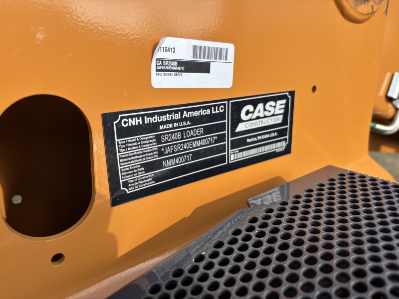 2021 CASE SR240B SKID STEER LOADER