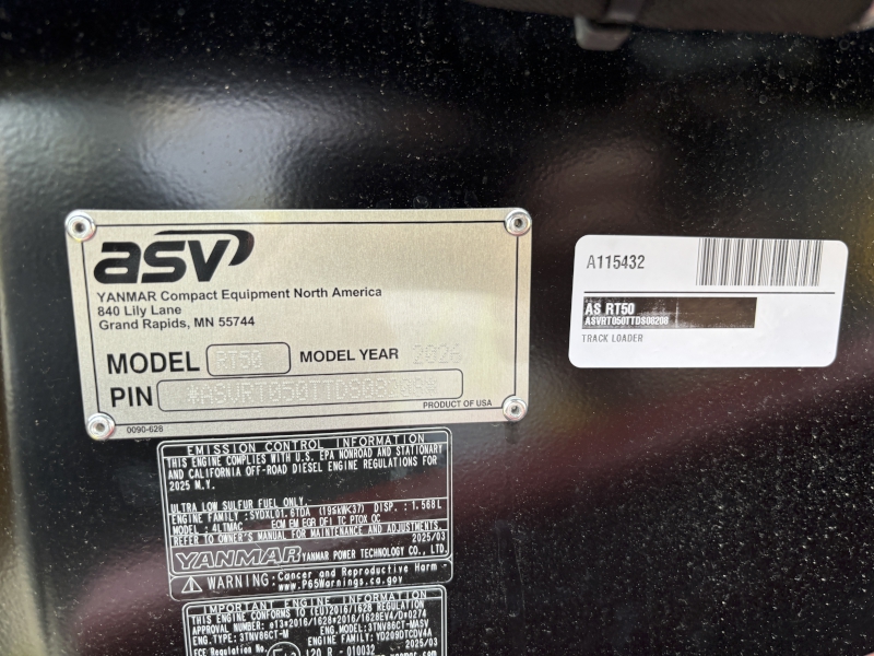 2025 ASV RT-50 COMPACT TRACK LOADER