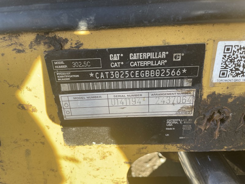 2007 CATERPILLAR 302.5C MINI EXCAVATOR