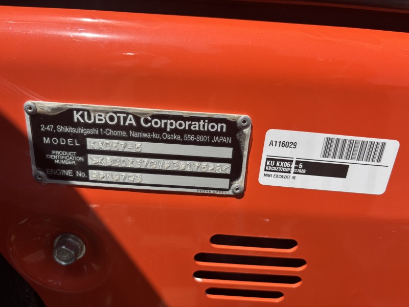 2023 KUBOTA KX057-5 MINI EXCAVATOR
