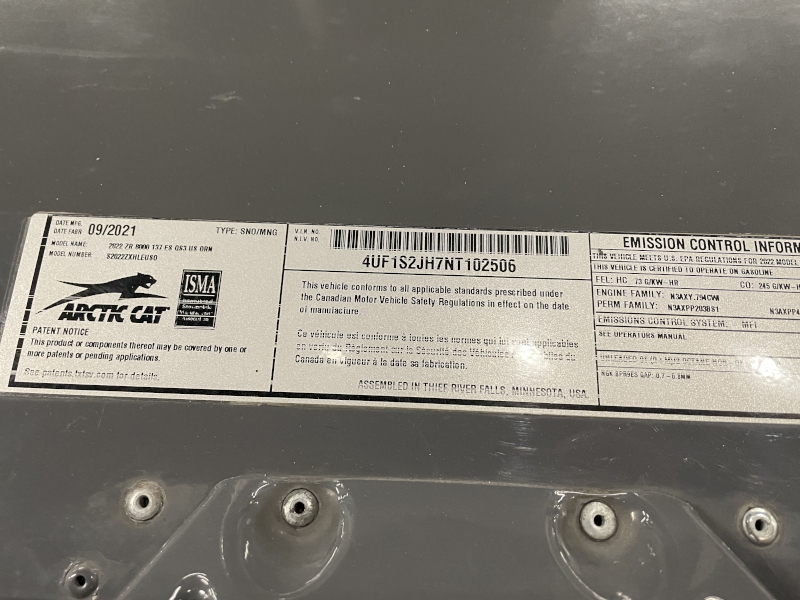 Snowmobiles  2022 ARCTIC CAT ZR 8000 LIMITED SNOWMOBILE Photo