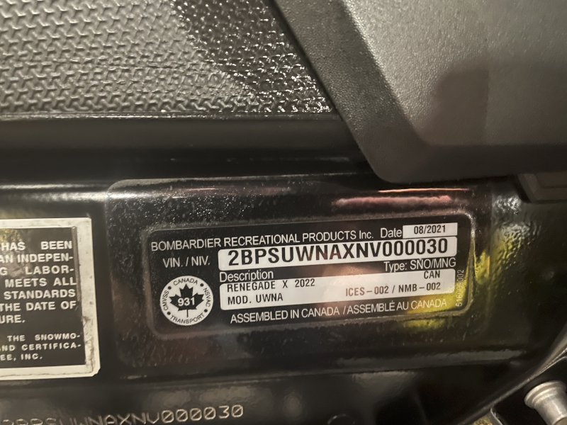 Snowmobiles  2022 SKI-DOO RENEGADE X 850 E-TEC SNOWMOBILE Photo