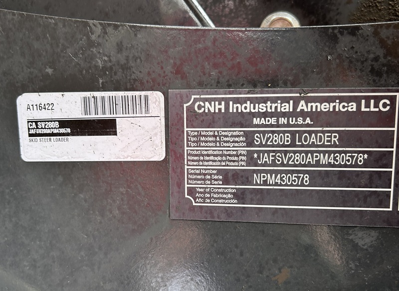 2023 CASE SV280B SKID STEER LOADER