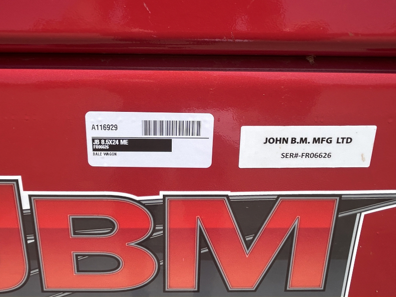 2026 JBM FR8.5X24 BALE WAGON