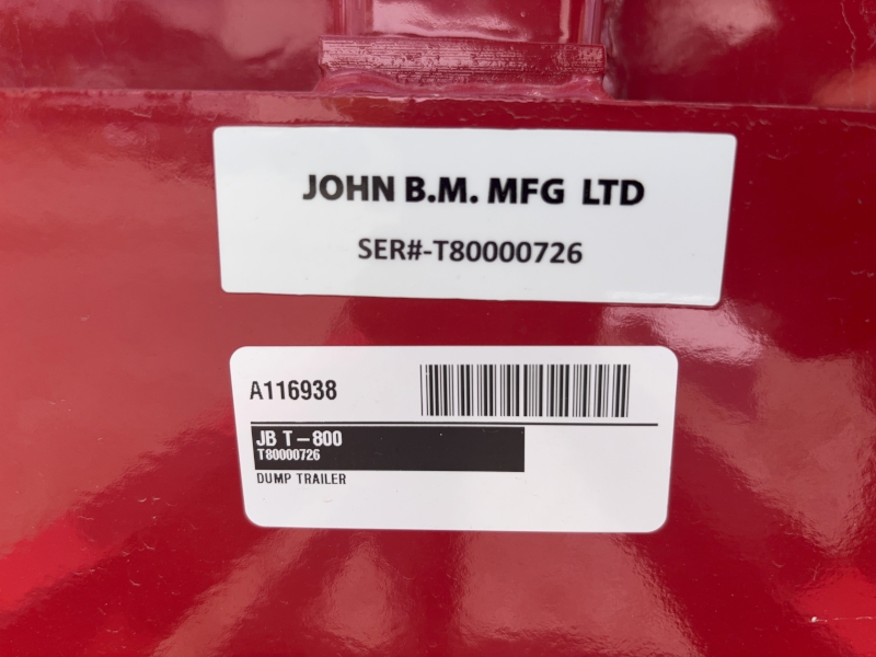 2026 JBM T800 MIGHTY DUMP TRAILER