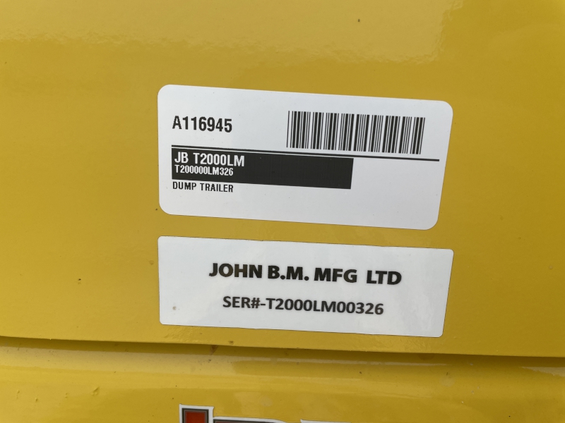 2026 JBM T2000LM LOAD MASTER DUMPER