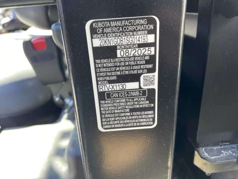 Side-by-Side/Utility Vehicle  2025 KUBOTA RTV-X1130 WORKSITE UTILITY VEHICLES Photo