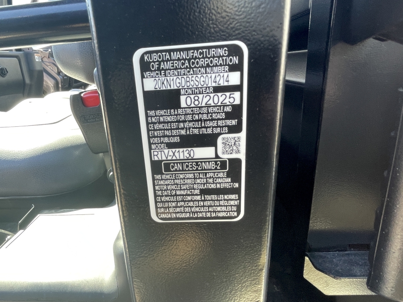 Side-by-Side/Utility Vehicle  2025 KUBOTA RTV-X1130 WORKSITE UTILITY VEHICLES Photo