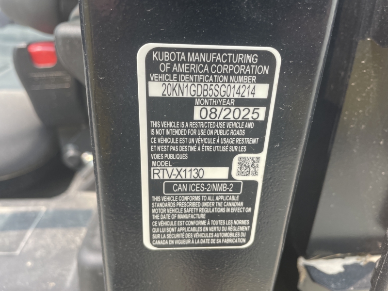 Side-by-Side/Utility Vehicle  2025 KUBOTA RTV-X1130 WORKSITE UTILITY VEHICLES Photo