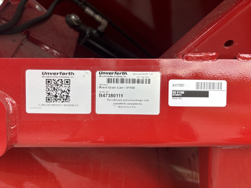 2026 BRENT V1100 V-SERIES SINGLE AUGER GRAIN CART