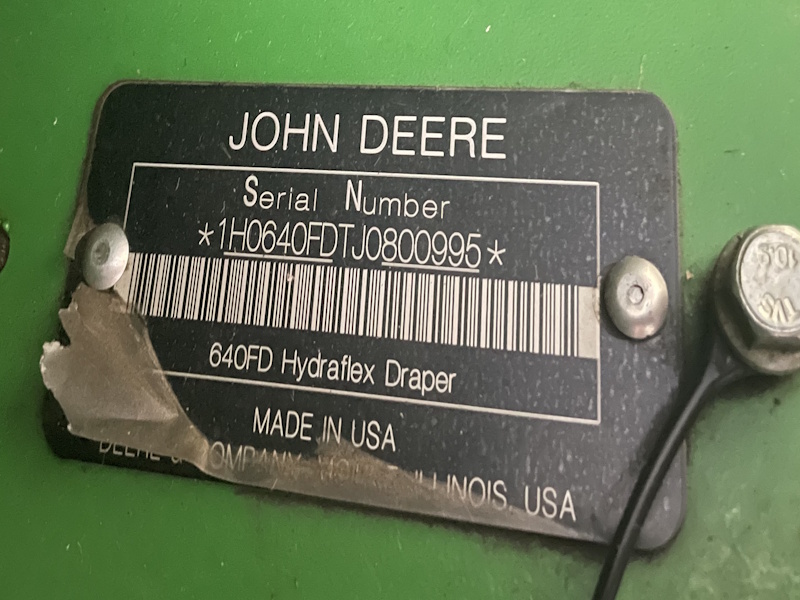 2018 JOHN DEERE 640FD HYDRAFLEX DRAPER HEAD