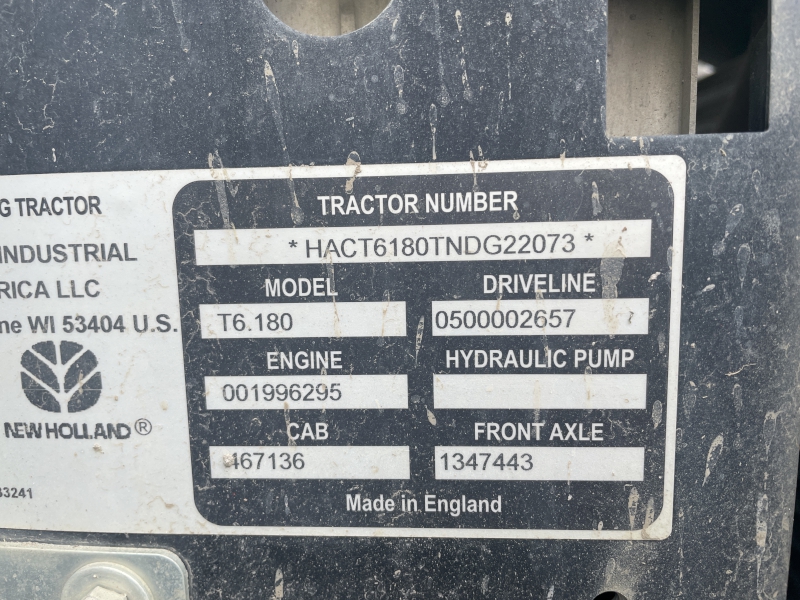 2023 NEW HOLLAND T6.180 T4B TRACTOR