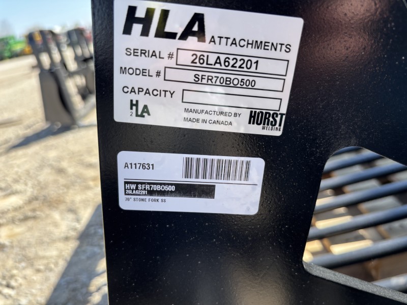 2026 HLA ATTACHMENTS (HORST) 70 INCH STONE FORK