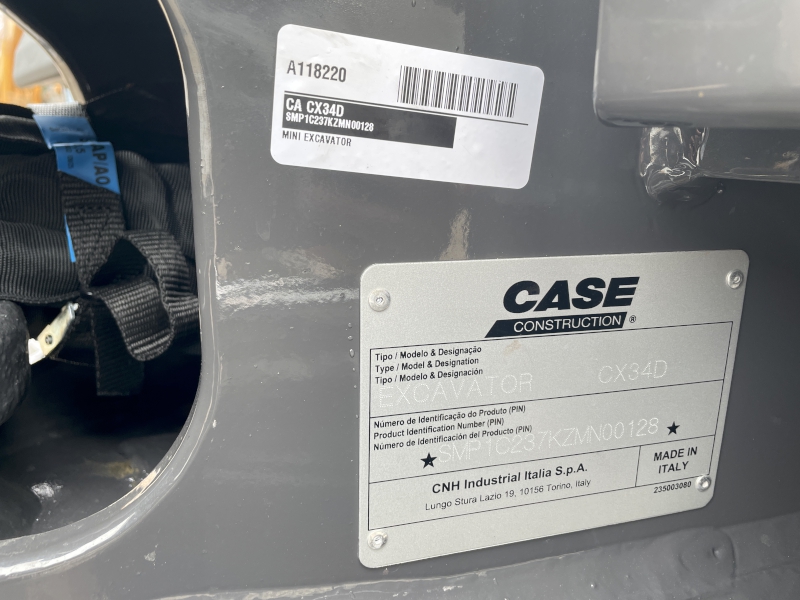 2026 CASE CX34D MINI EXCAVATOR