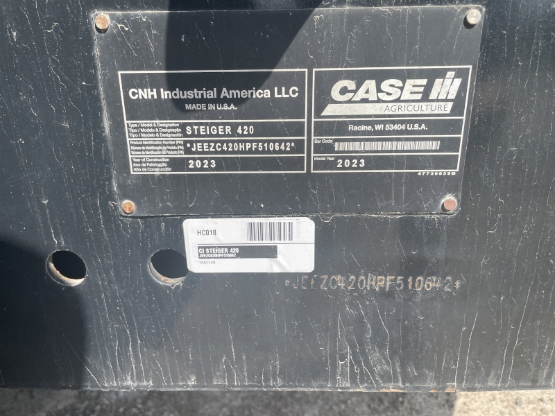 2023 CASE IH STEIGER 420 AFS CONNECT 4WD TRACTOR
