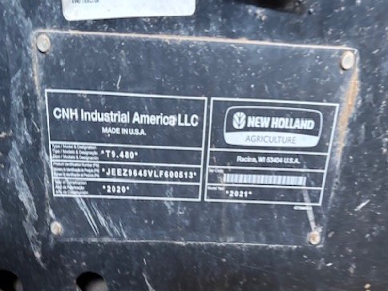 2021 NEW HOLLAND T9.480 HD 4WD TRACTOR