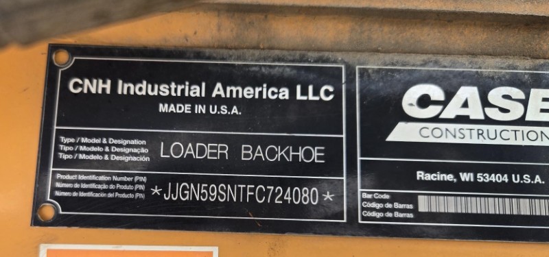 2015 CASE 590SN (SUPER N) TRACTOR LOADER BACKHOE