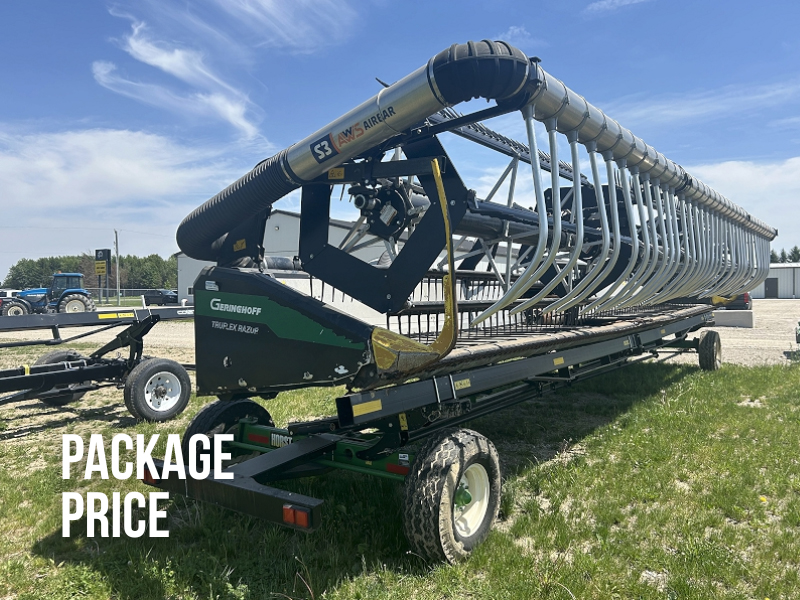 2017 GERINGHOFF TRUFLEX RAZOR FLEX DRAPER HEAD PACKAGE WITH HEADER CART