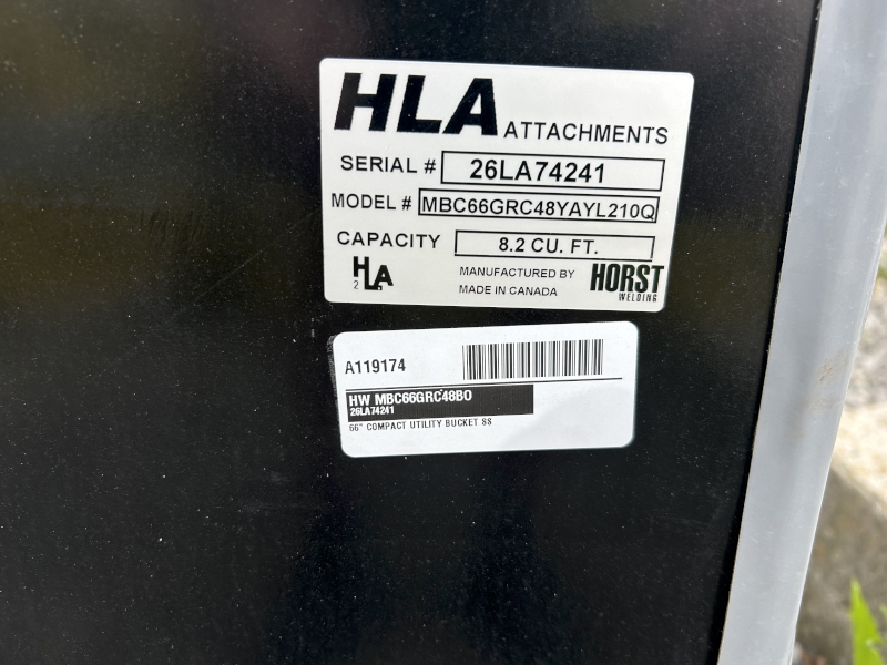2026 HORST WELDING (HLA) COMPACT UTILITY BUCKET WITH GRAPPLE