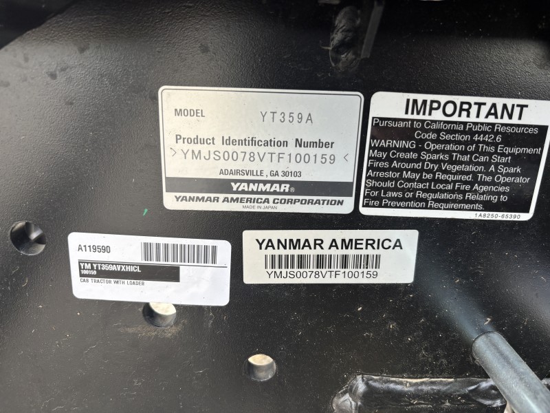 2026 YANMAR YT359 TRACTOR WITH LOADER