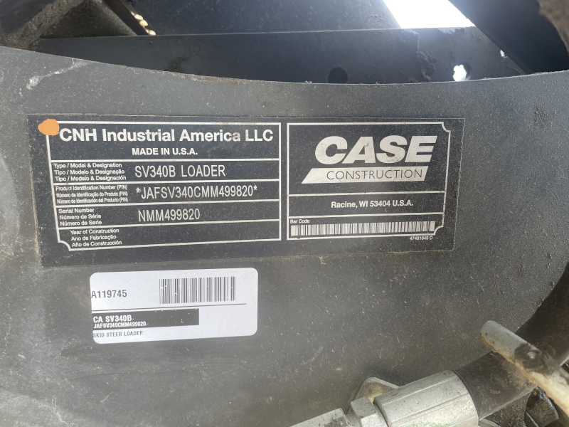 2021 CASE SV340B SKID STEER LOADER