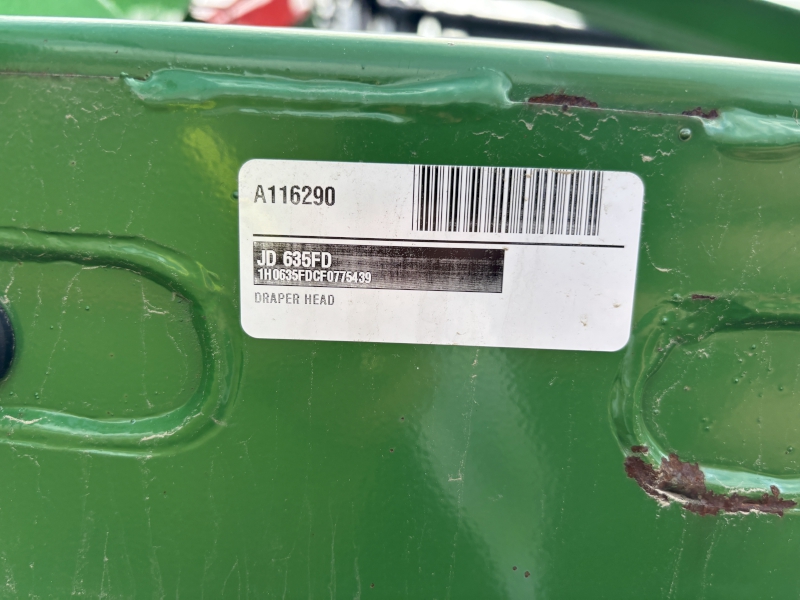 2015 JOHN DEERE 635FD FLEX DRAPER AND HEADER CART PACKAGE