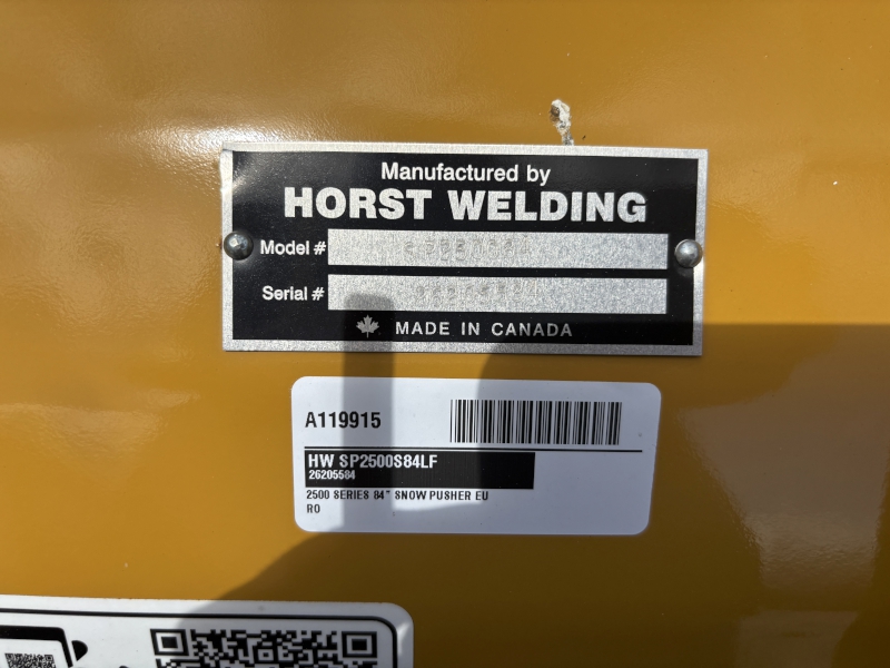 2026 HLA SNOW (HORST) 84 INCH 2500 SERIES SNOW PUSHER