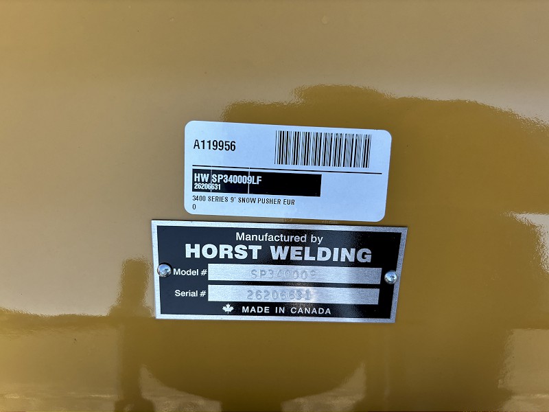 2026 HORST SP340009 SNOW PUSHER