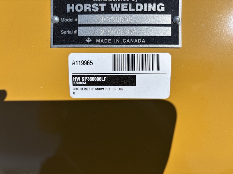 2026 HORST SP350008 SNOW PUSHER