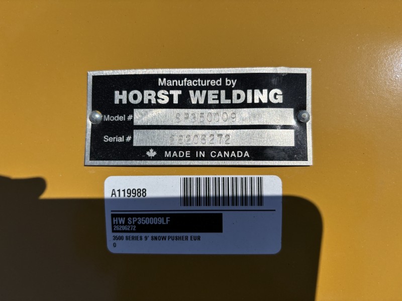 2026 HORST SP350009 SNOW PUSHER