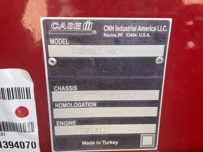 2021 CASE IH FARMALL 90C TRACTOR WITH LOADER