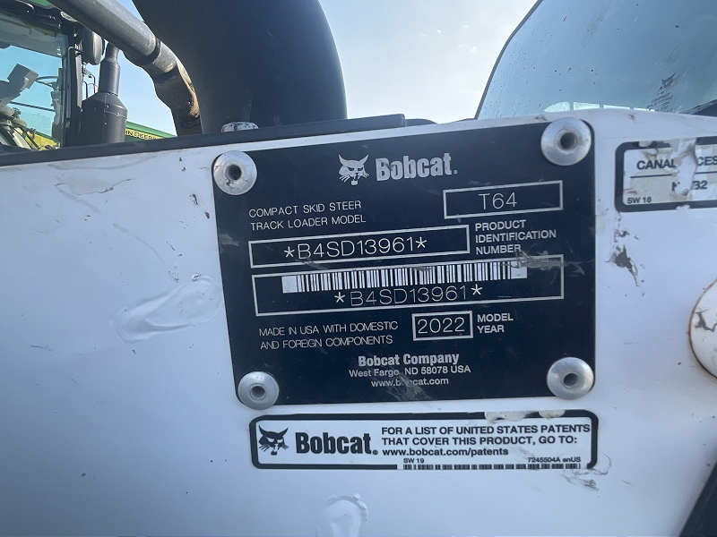 2022 BOBCAT T64 COMPACT TRACK LOADER
