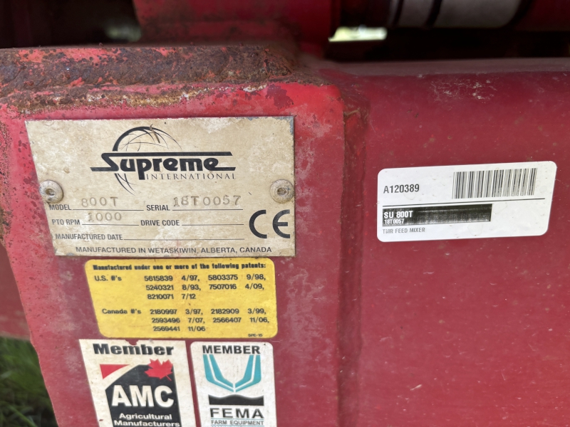 2017 SUPREME 800T TMR FEED MIXER