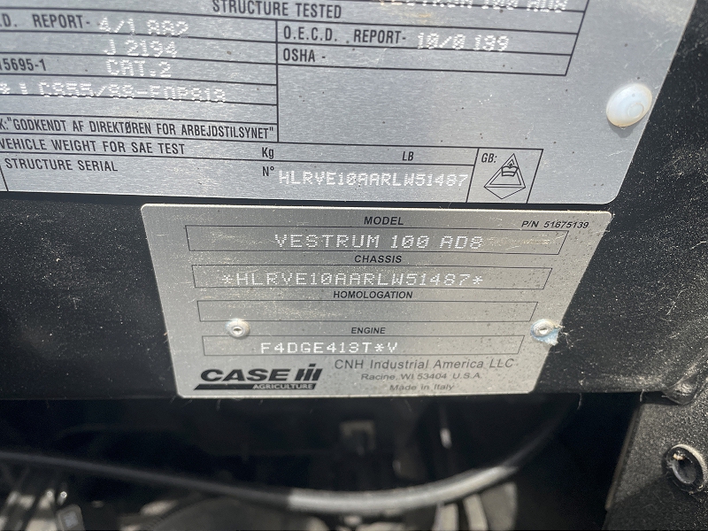 2024 CASE IH VESTRUM 100 TRACTOR