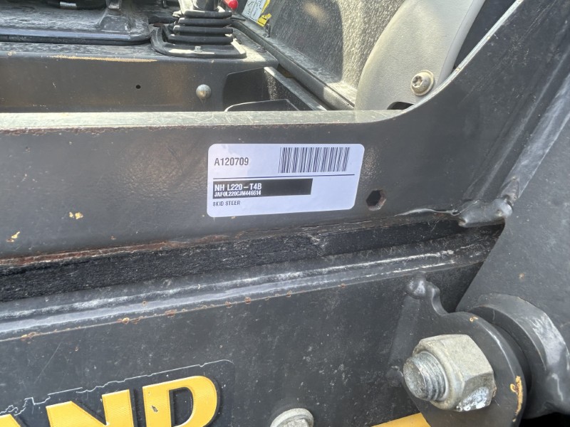 2018 NEW HOLLAND L220 SKID STEER LOADER