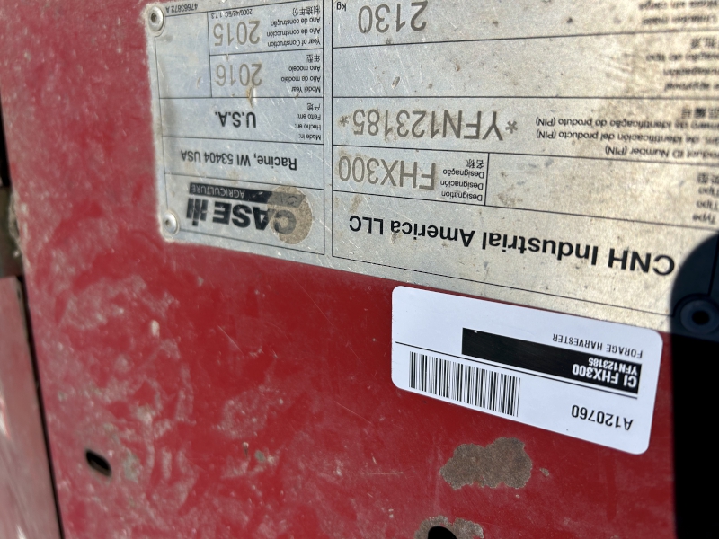 2016 CASE IH FHX300 PULL TYPE FORAGE HARVESTER