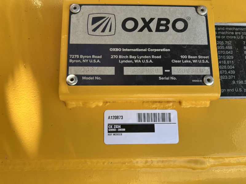 2021 OXBO 2334 TRIPLE FORAGE WINDROW MERGER