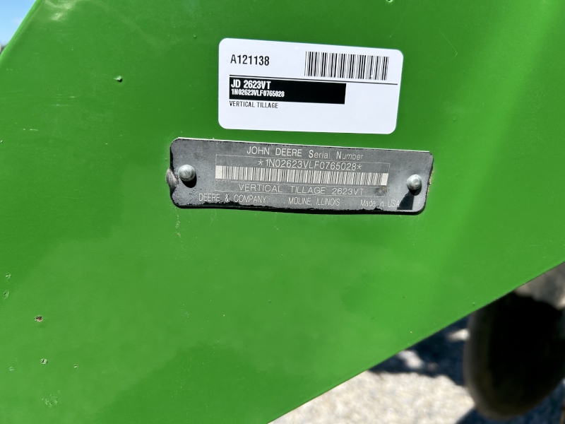2015 JOHN DEERE 2623VT VERTICAL TILLAGE